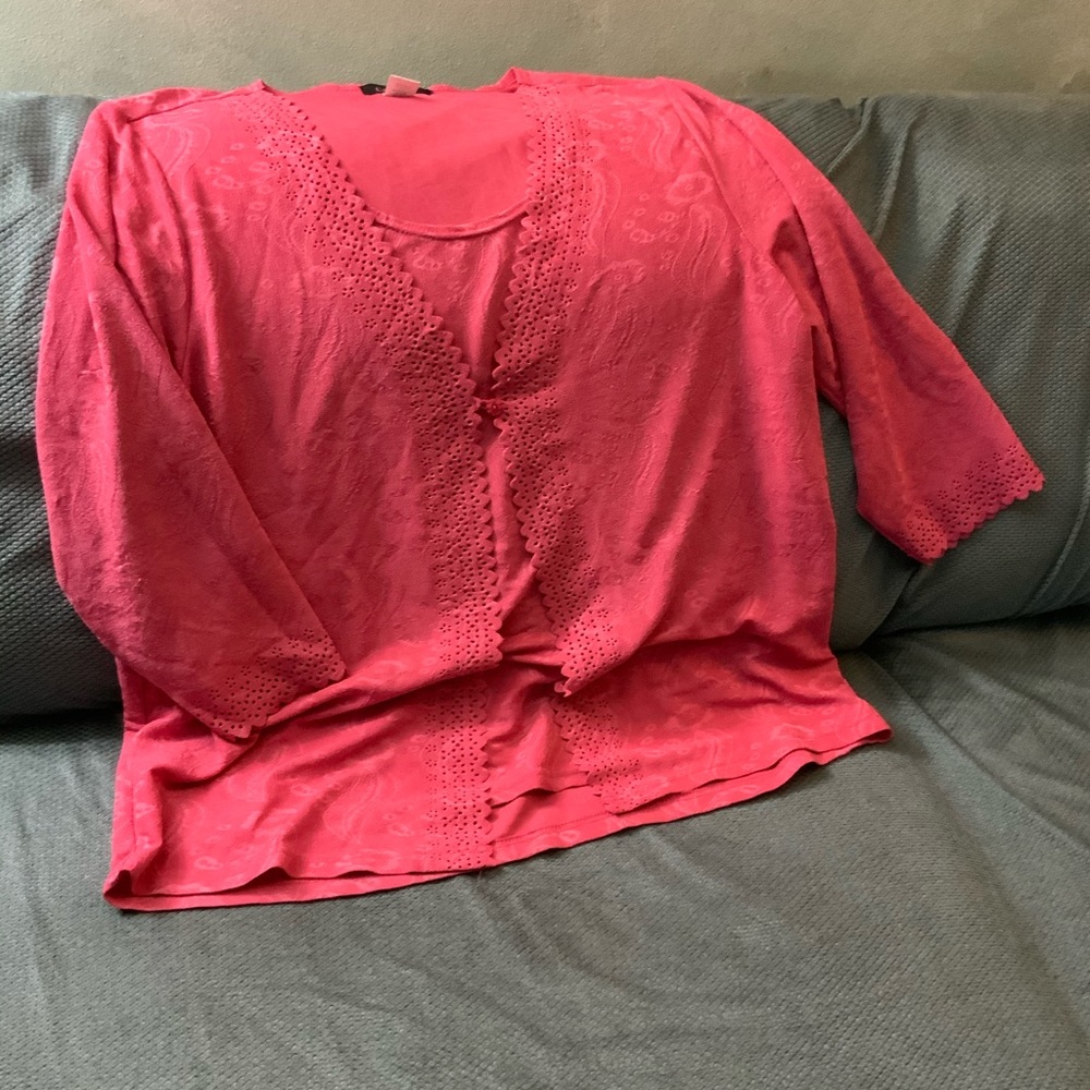 Pink Collection cardigan with top built in